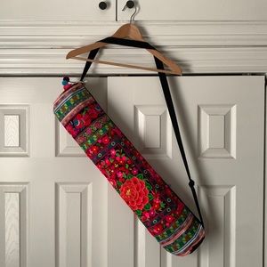 Handmade embroidered Thai yoga bag